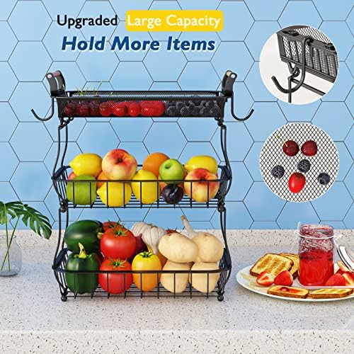 Multifunctional 3-Tier Fruit and Vegetable Basket