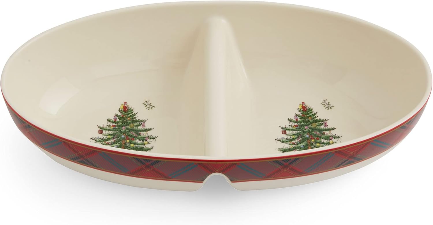 Spode Christmas Tree Tartan Divided Dish