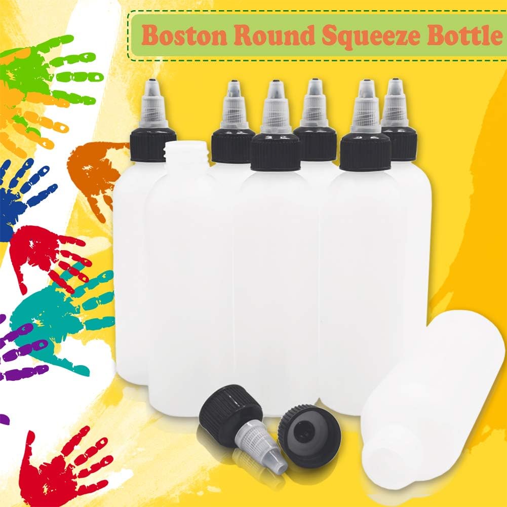 Leak-Proof Reusable Plastic Boston Squeeze Bottles