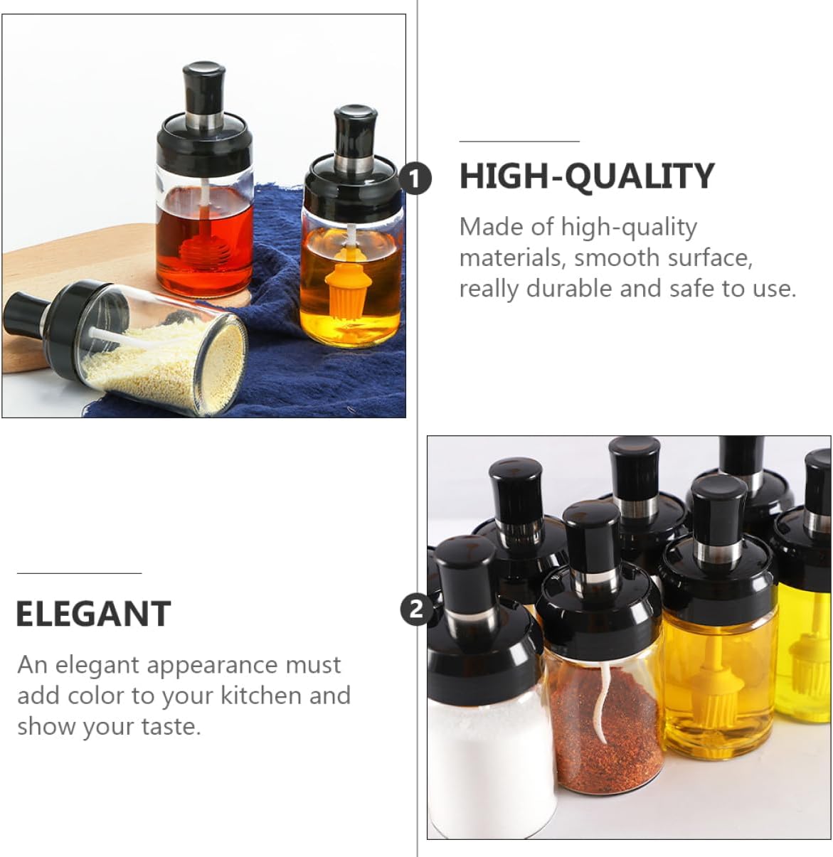3-Piece Cabilock Kitchen Seasoning Bottles