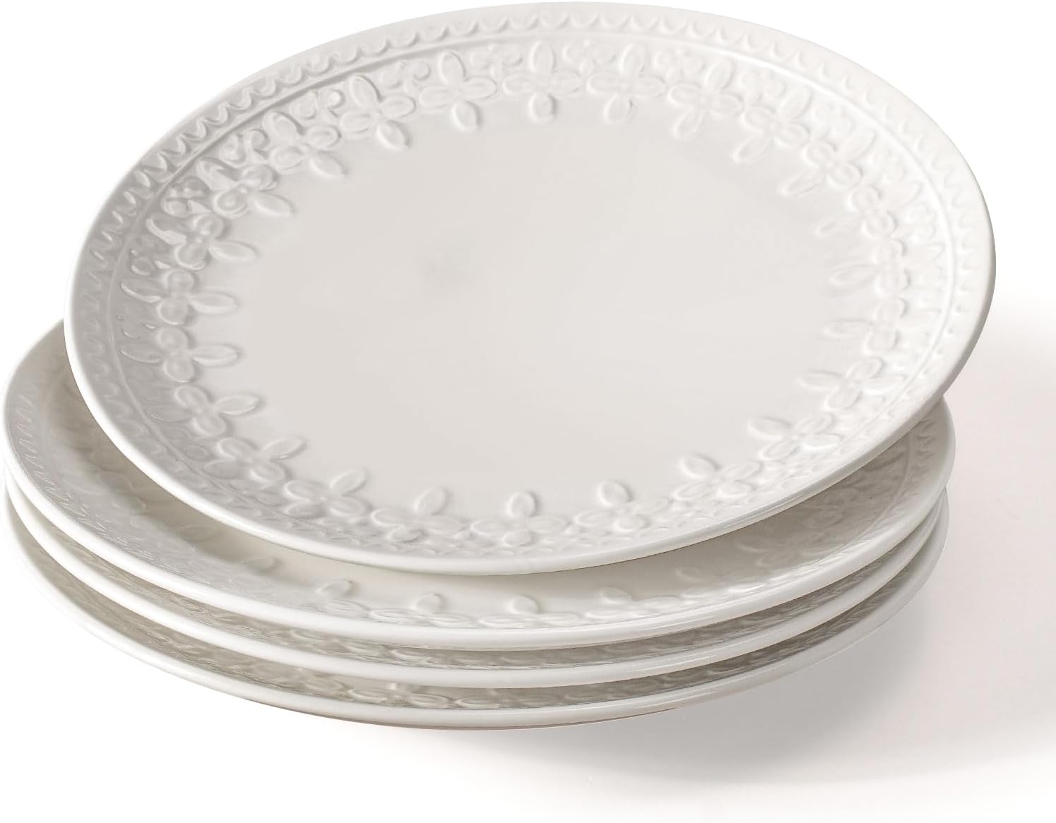 Elegant White Ceramic Salad Plates