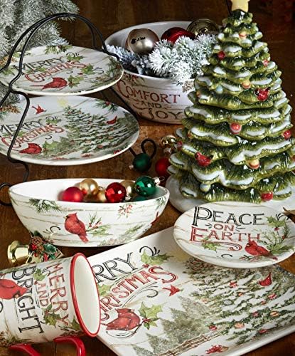 Certified International Evergreen Christmas Salad Plates Set of 4