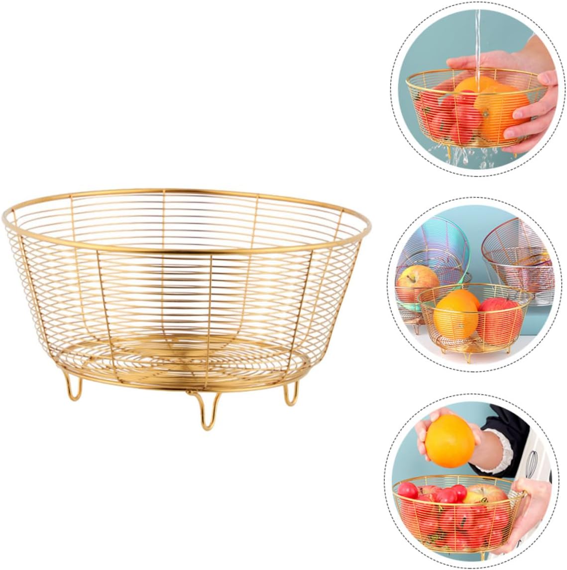 OKUMEYR Durable Stainless Steel Fruit and Vegetable Basket