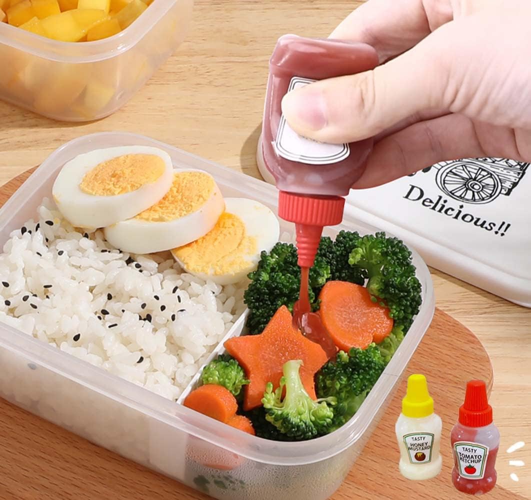 4PC Mini Condiment Squeeze Bottles Set