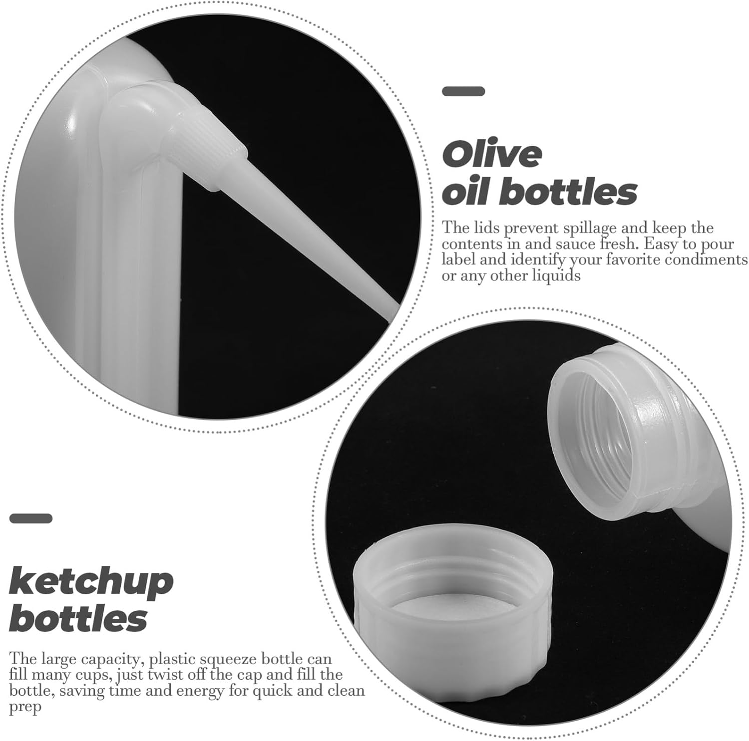 PRETYZOOM 5pcs Condiment Squeeze Bottles