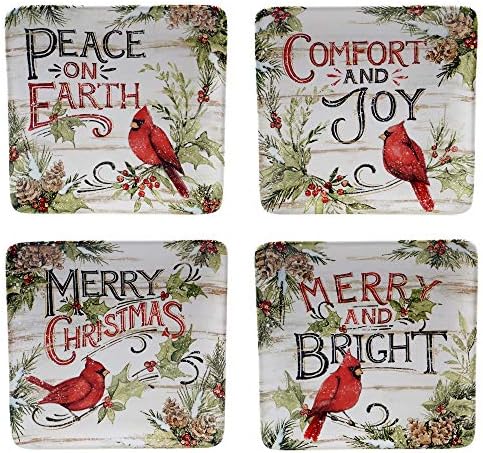 Certified International Evergreen Christmas Salad Plates Set of 4