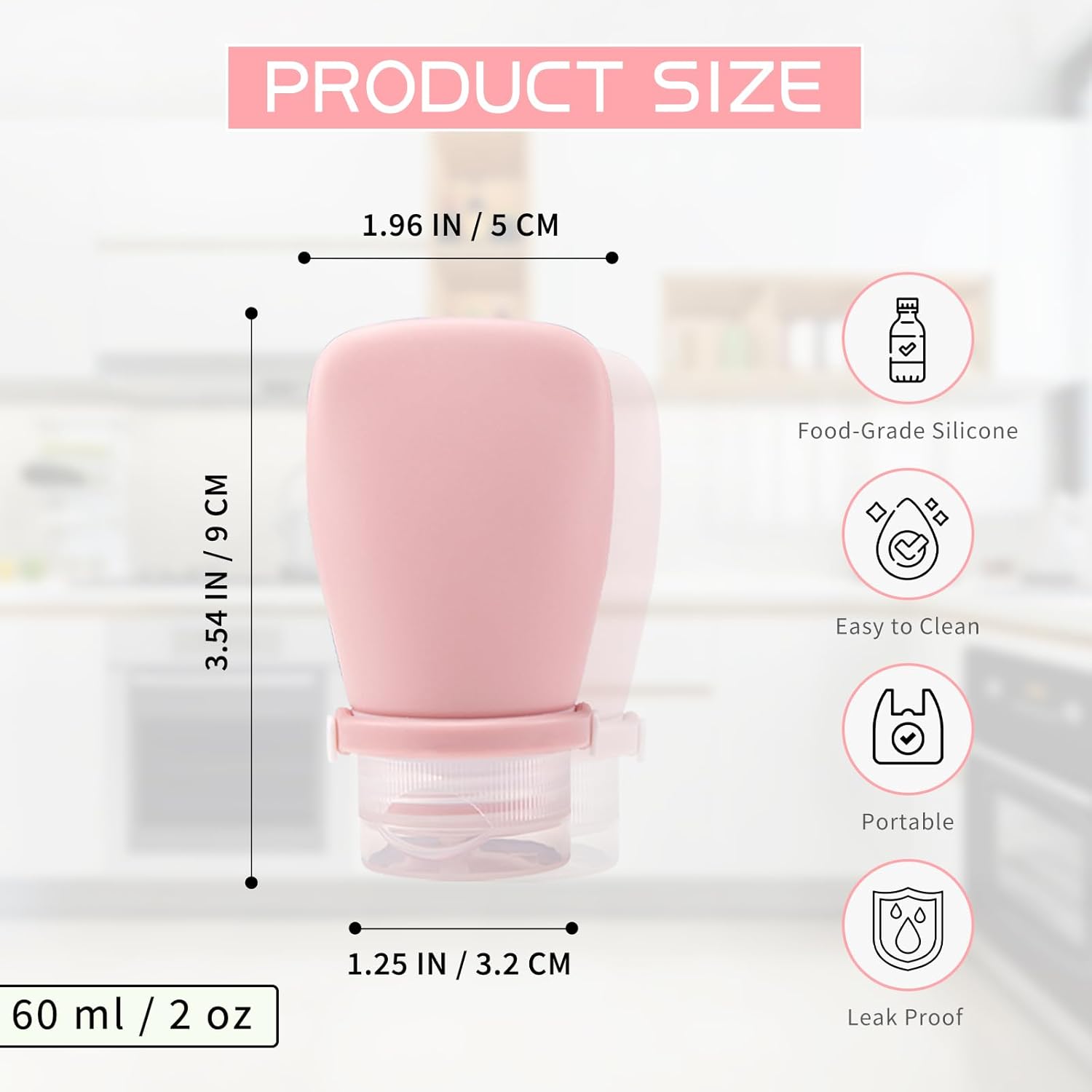 4Pcs Squeeze Salad Dressing Bottles MiniCondiment Containers for Kitchen Travel