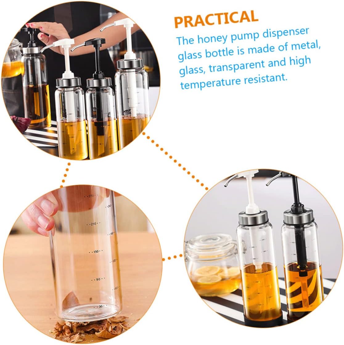 Adjustable Honey Dispenser Bottle - 500ml Capacity for Unique Flavors