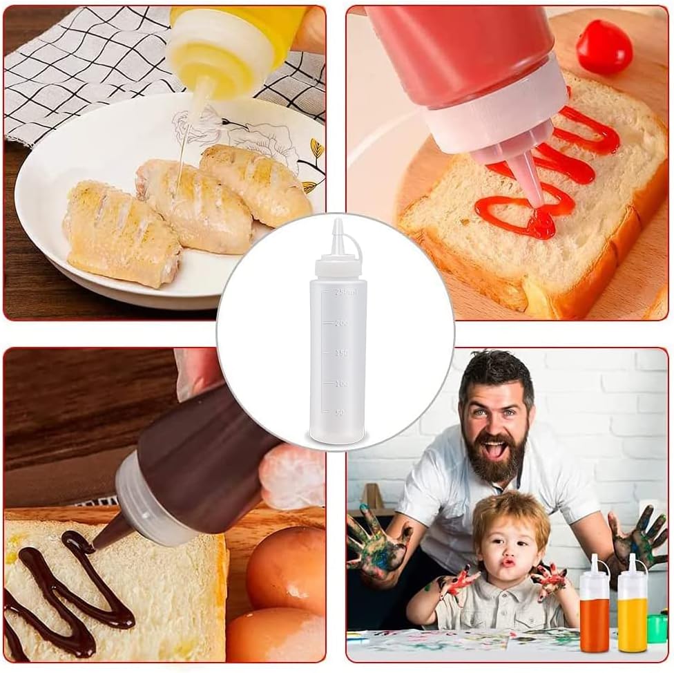 Abnaok Condiment Squeeze Bottles 2-Pack Durable Ergonomic