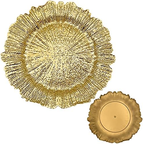 Henilosson 13-inch Gold charger plates for elegant parties 24 pack