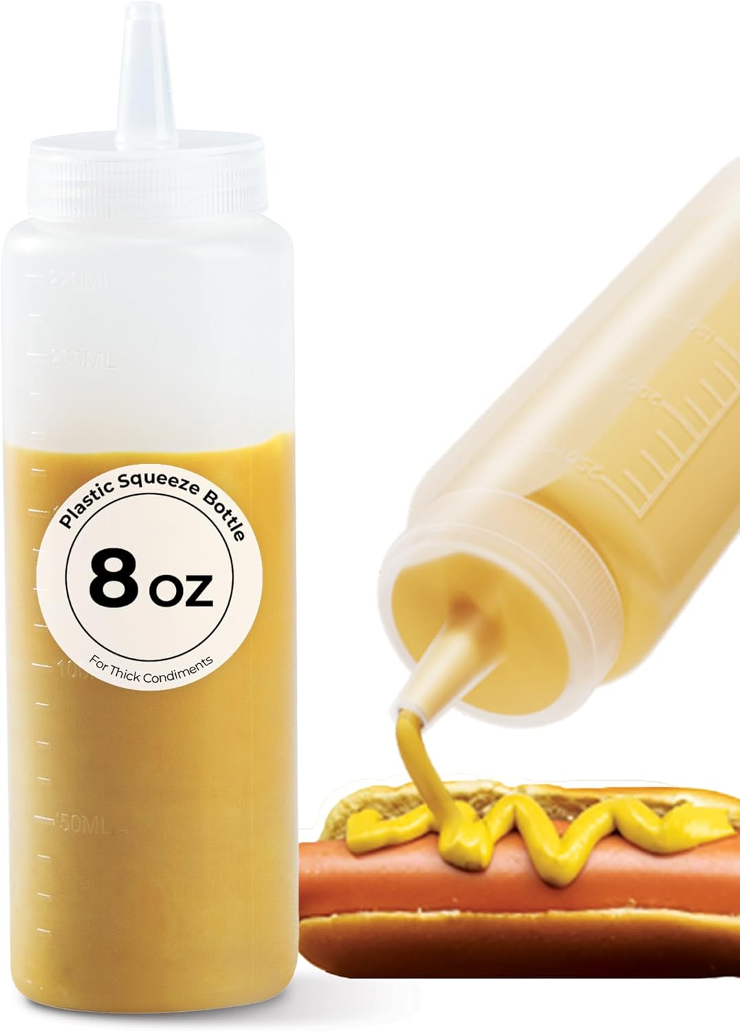 Restaurantware 8-Ounce Food Grade Condiment Squeeze Bottle Ergonomic Design