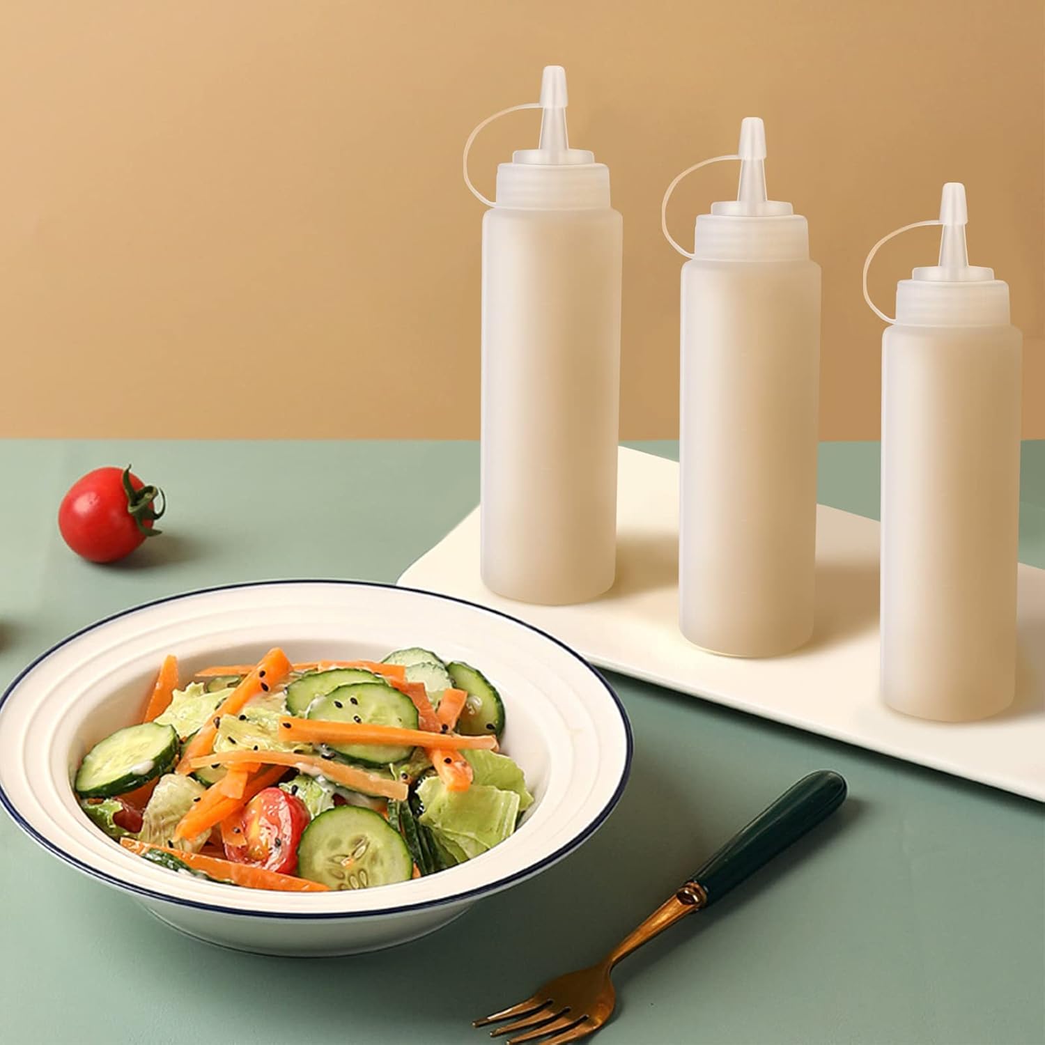 Sealed Flexible Durable 8 oz Condiment Squeeze Bottles