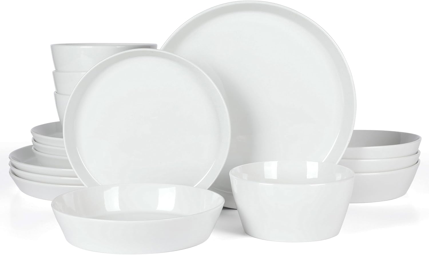 Martha Stewart Selma Chip Scratch-Resistant Dinnerware Set White Durable Elegant