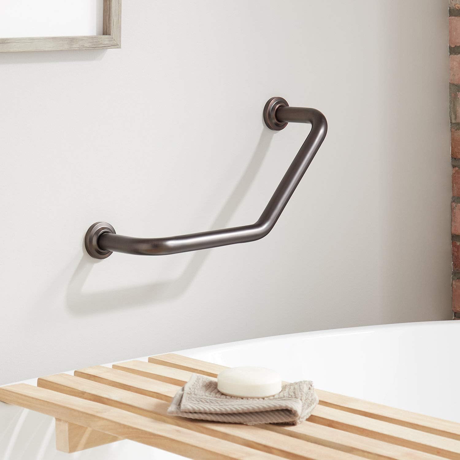 Signature Hardware 353736 Lenoir 16-34 Grab Bar - Oil Rubbed Bronze - Easy Install