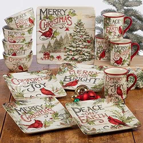 Certified International Evergreen Christmas Salad Plates Set of 4