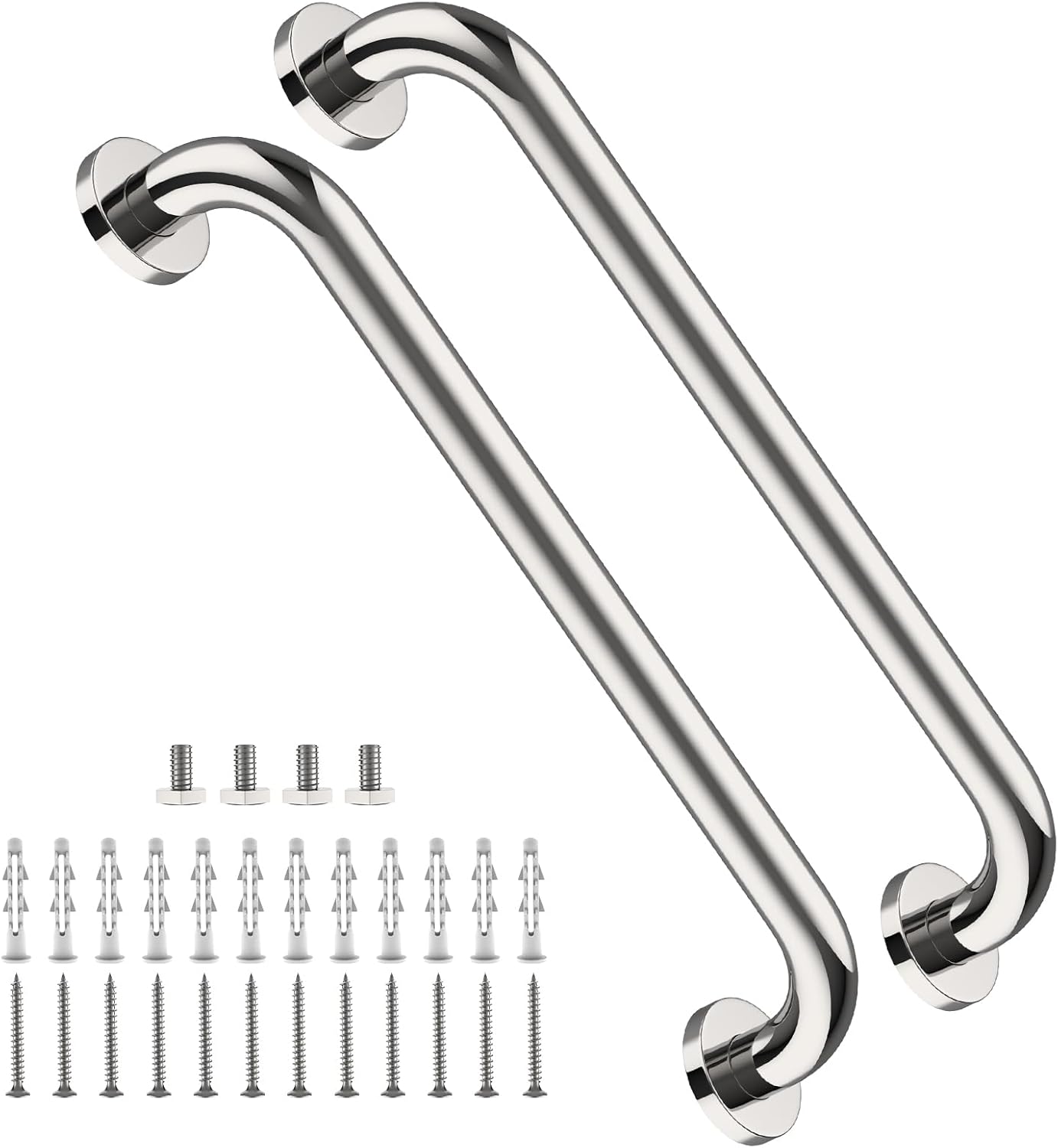 ZUEXT 2-Piece 16-Inch Stainless Steel Safety Handrail for Bathroom Shower