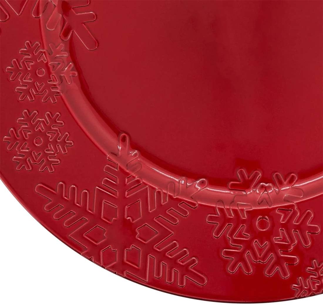 Fennco Styles Red Snowflake charger plates
