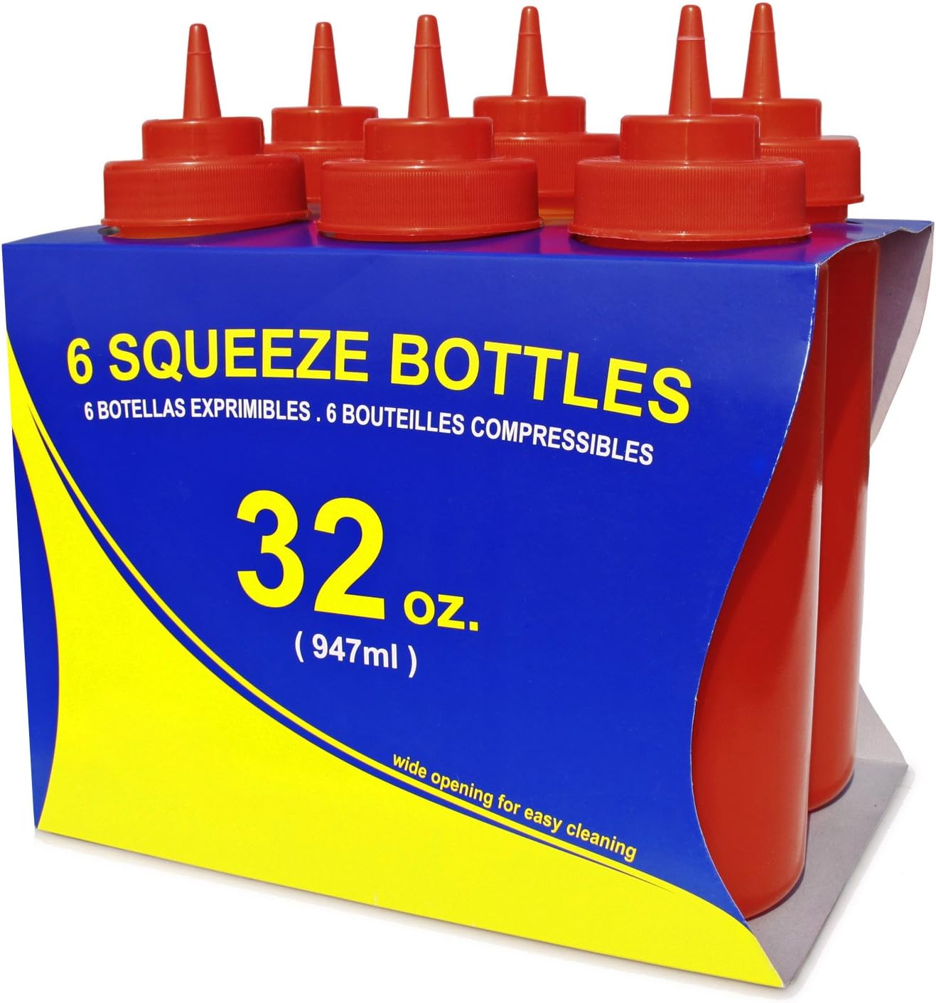 New Star Foodservice Squeeze Bottles Pack of 6 Red