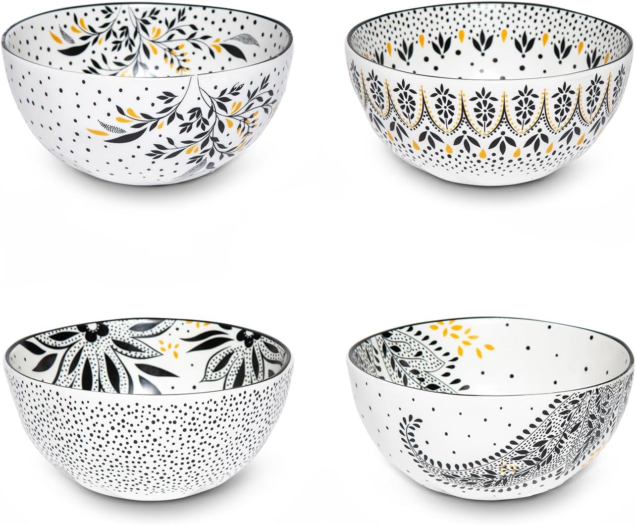 Portmeirion Sara Miller Artisanne Noir Rice Bowl Set of 4 1
