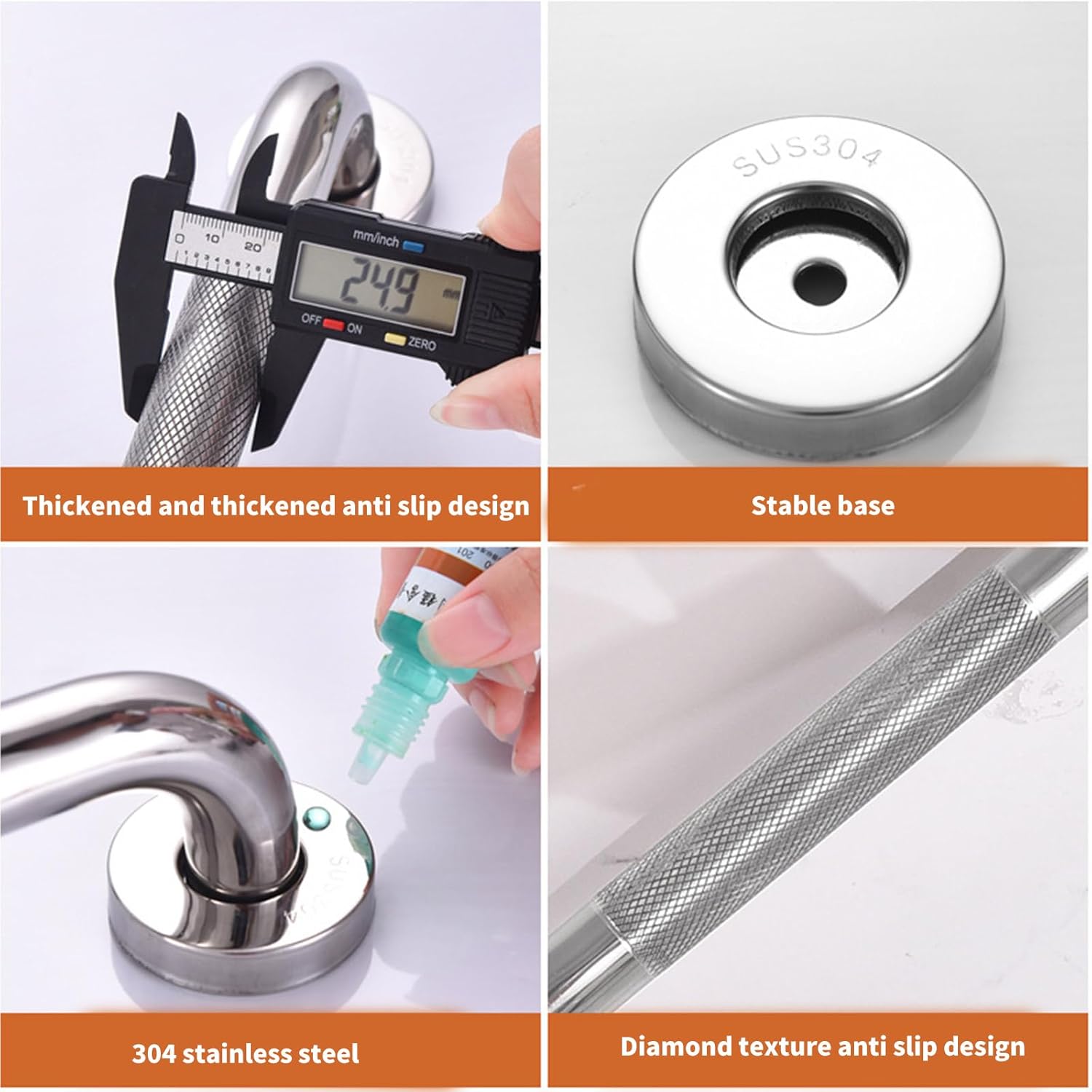 Bath Safety Handrail Set for Disabled Seniors