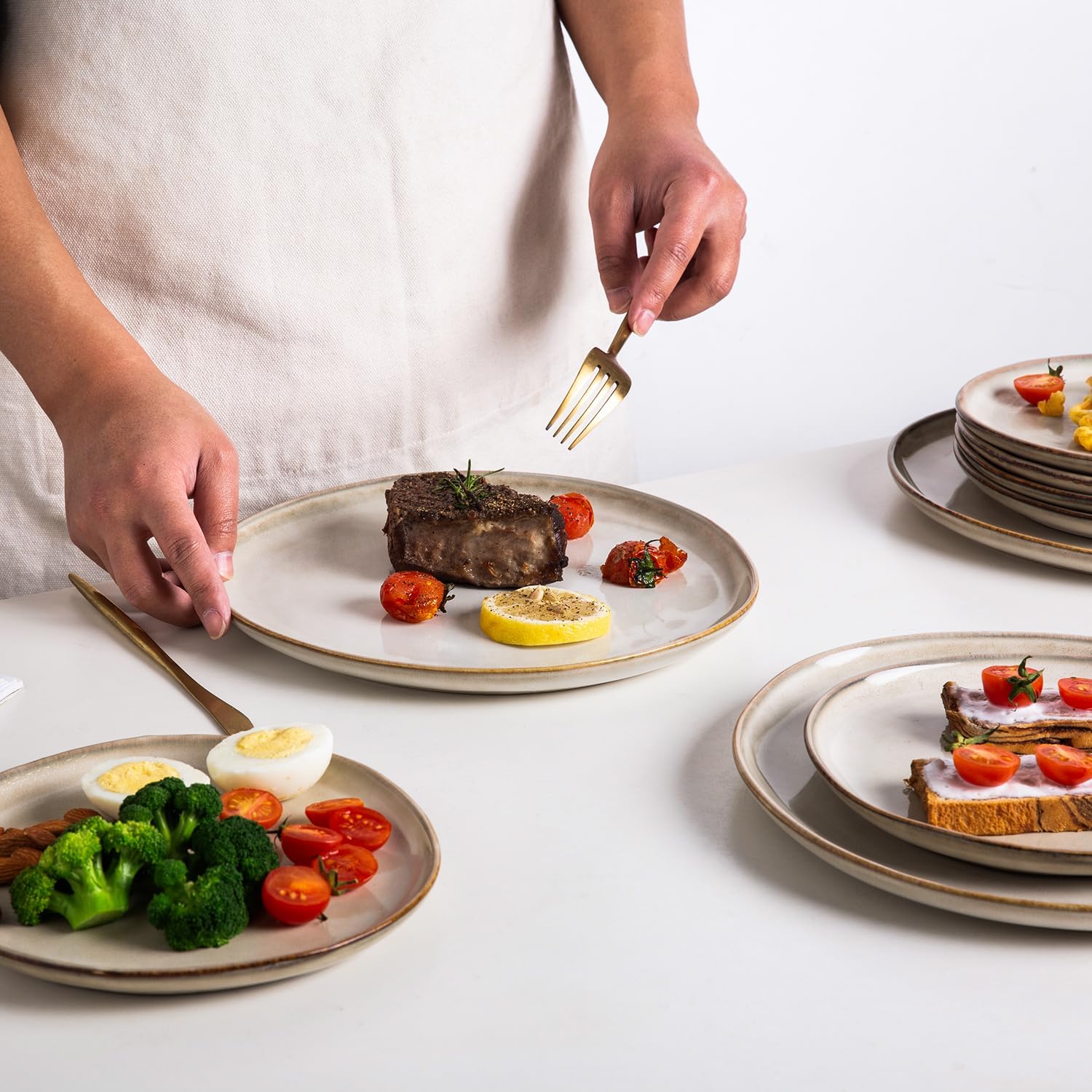 Unique Handmade Ceramic Plates Set
