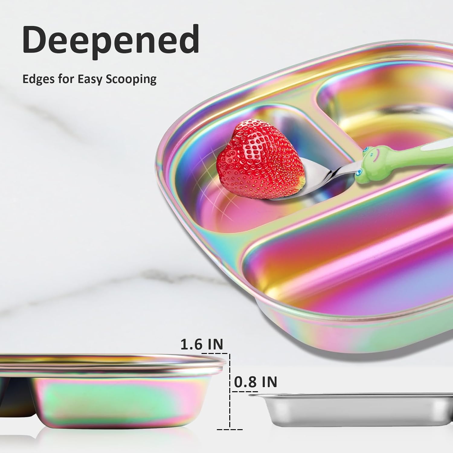 Sturdy Fun Durable Stainless Steel Plates for Kids