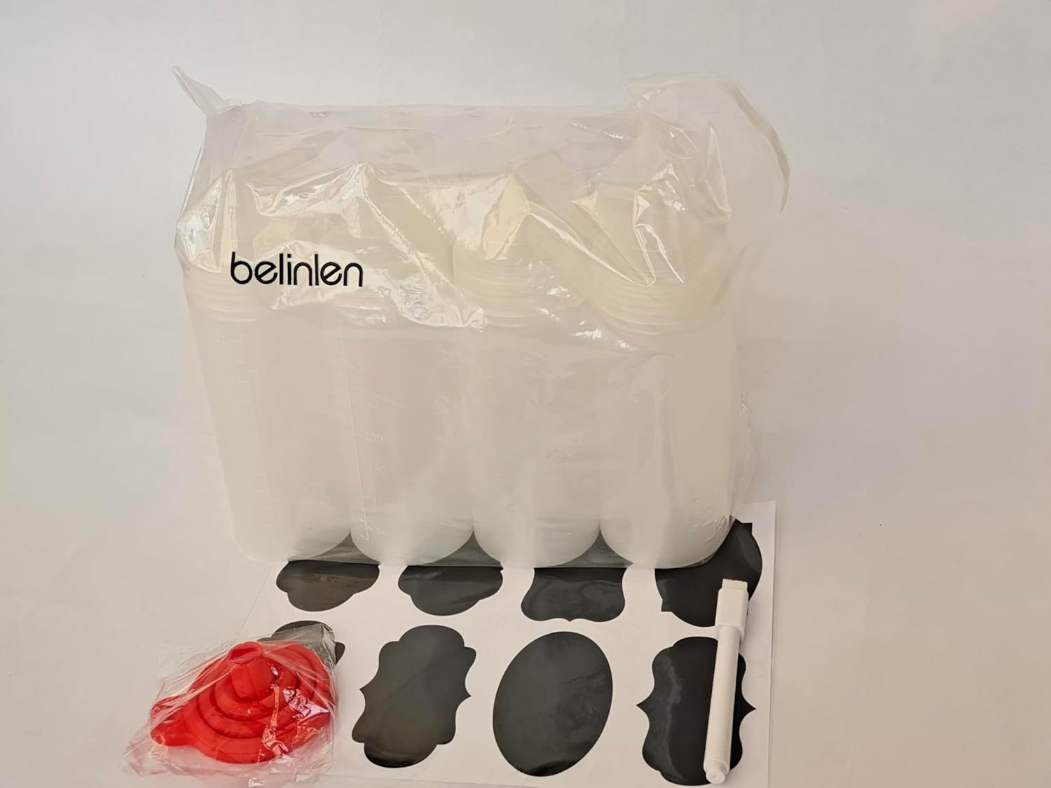 8 Squeeze Bottle Set with silicone funnel