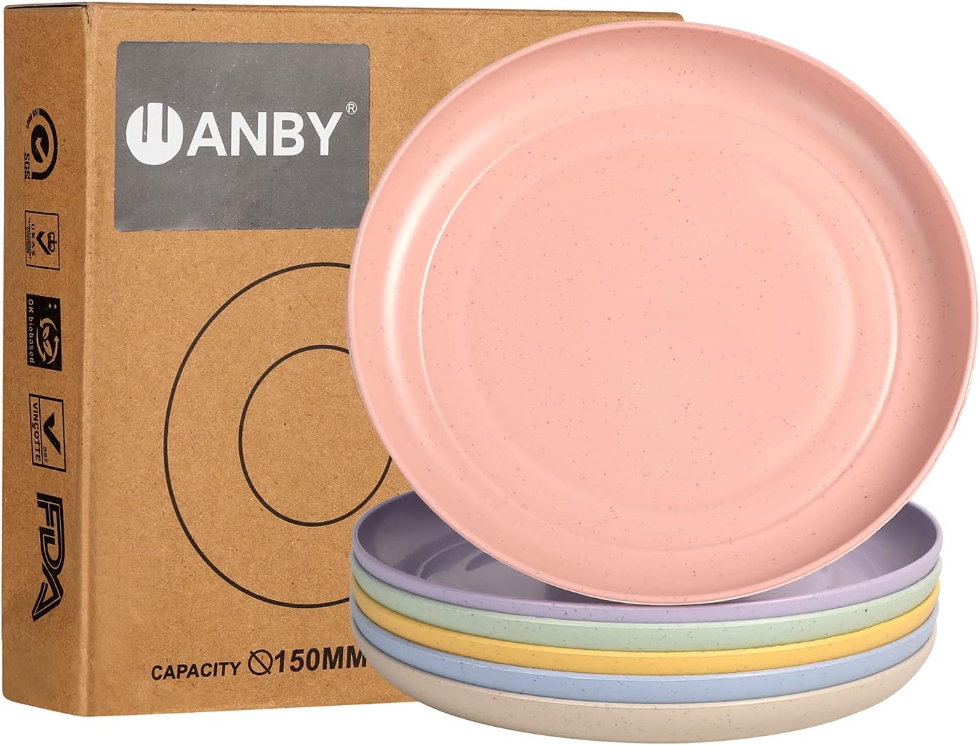 WANBY Lightweight Wheat Straw Plates Set