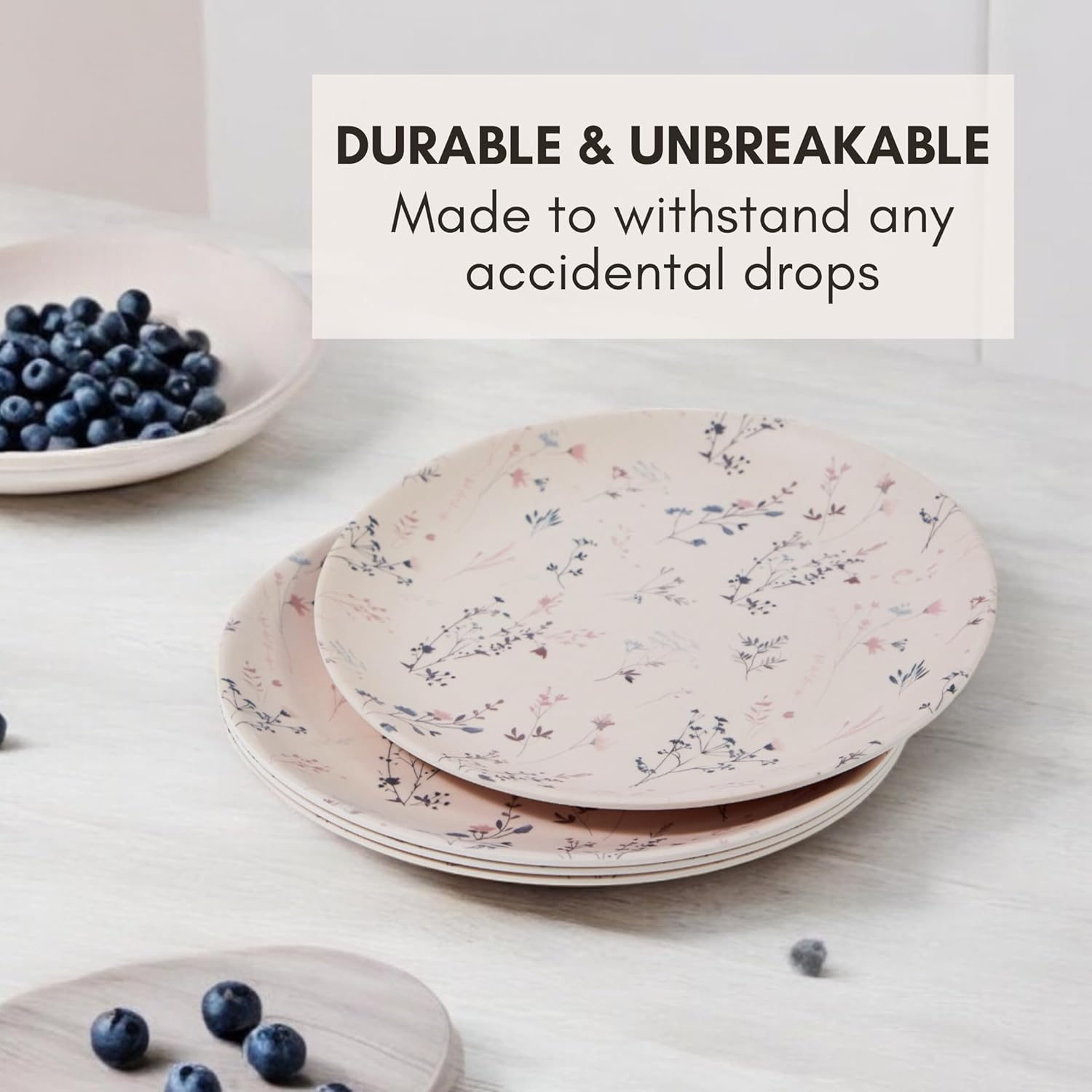 Eco-Friendly Bamboo Dinner Plates 8 BPA-Free for Family Use