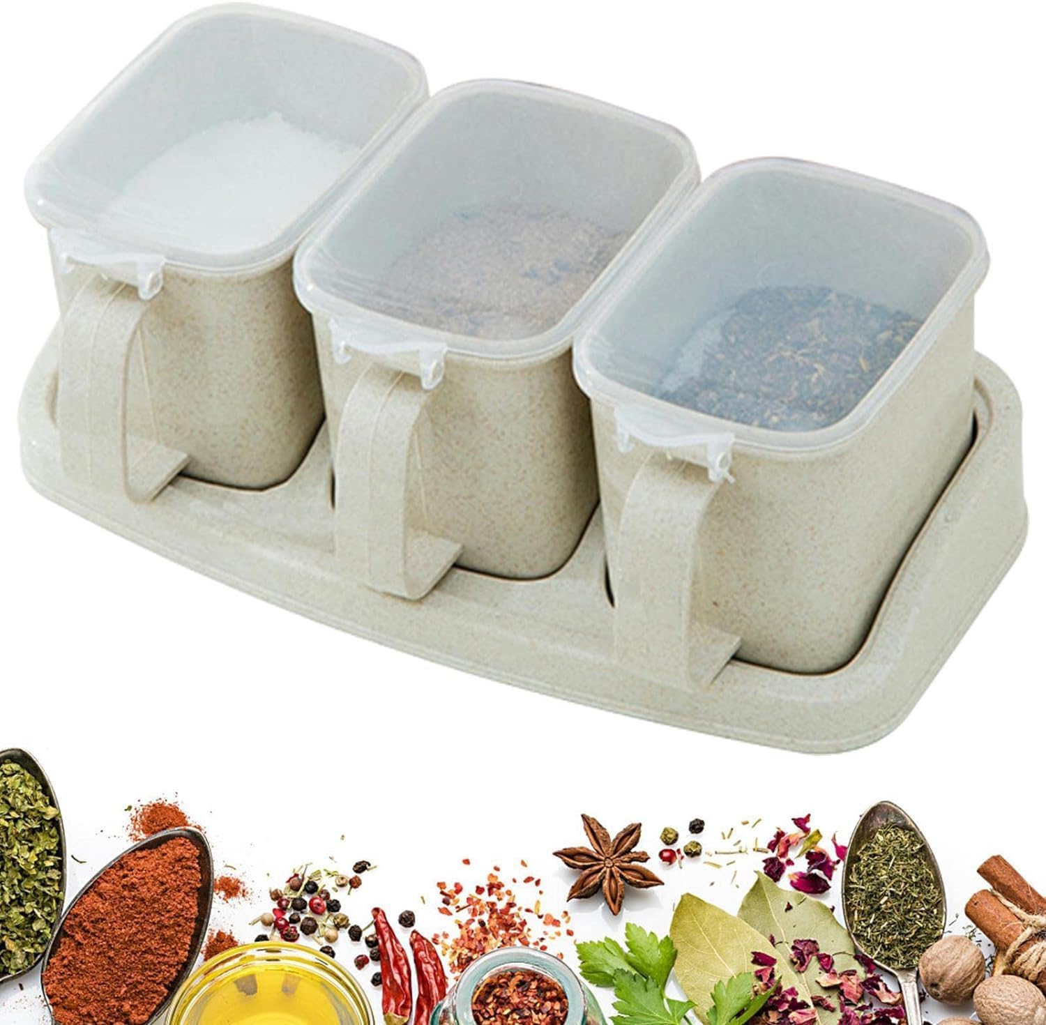 Convenient Kitchen Organization Track Smarts by ZPLuz - Seasoning Box with curves handle