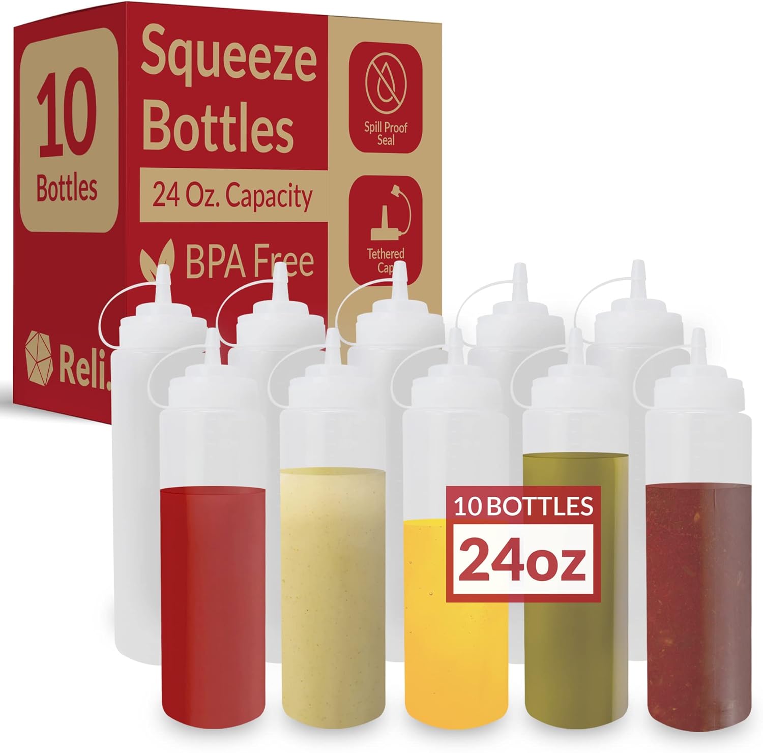 Reli 24 oz Squeeze Bottles 10-Pack
