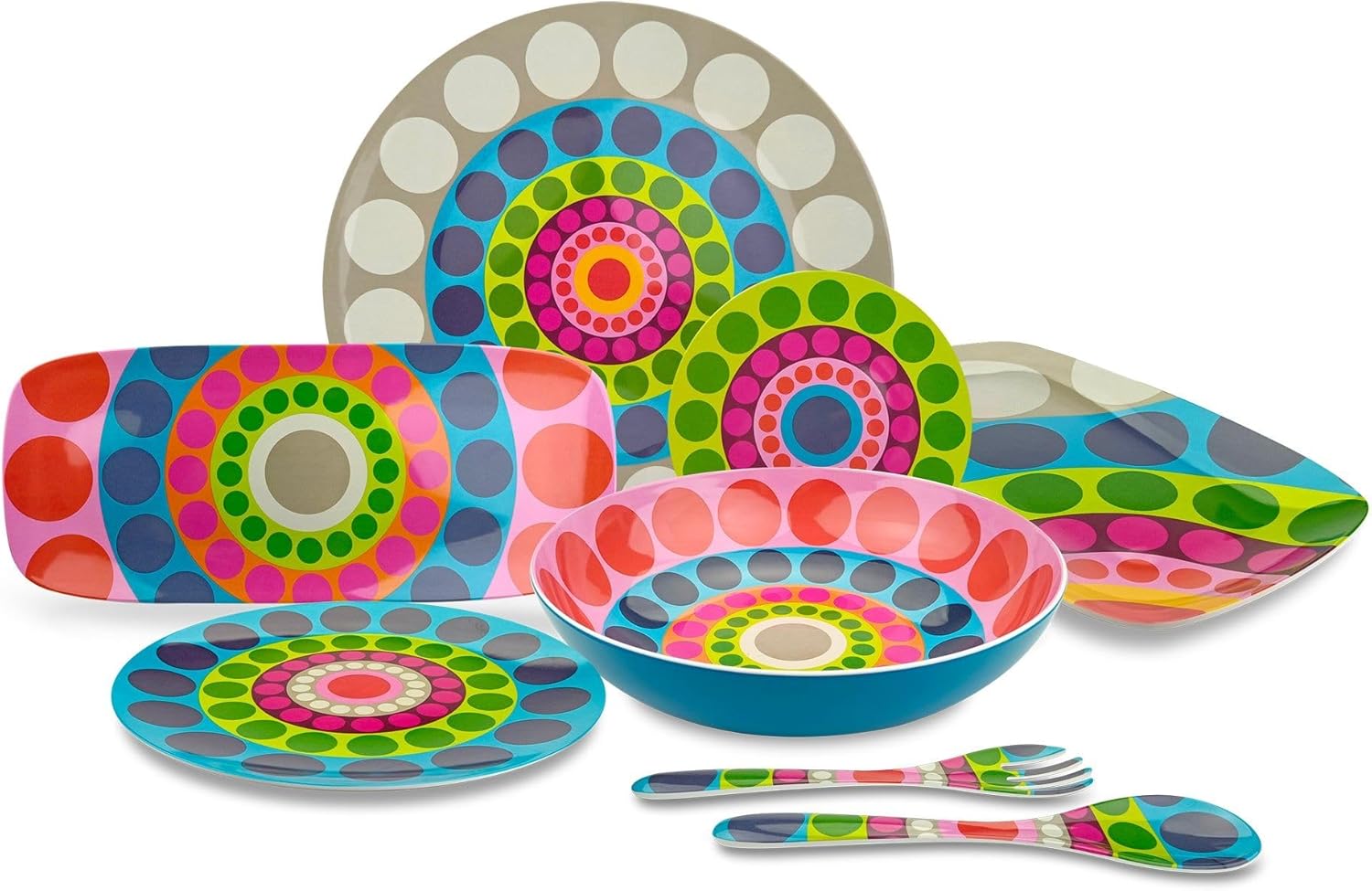 French Bull Plates - 9 Melamine Salad Plates Set of 4