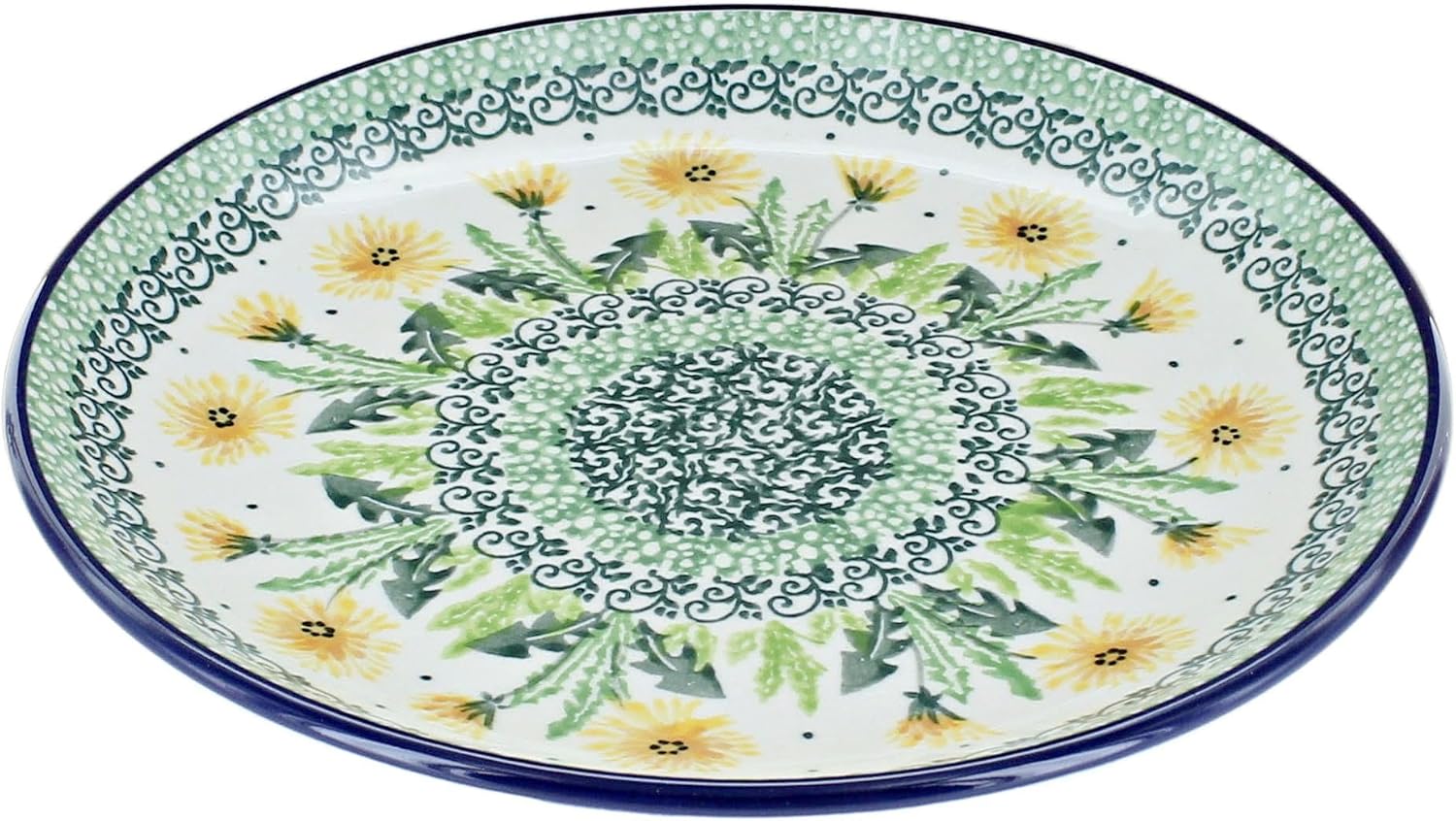 Dessert Delight 775-inch Blue Rose Pottery Dandelion Dessert Plate