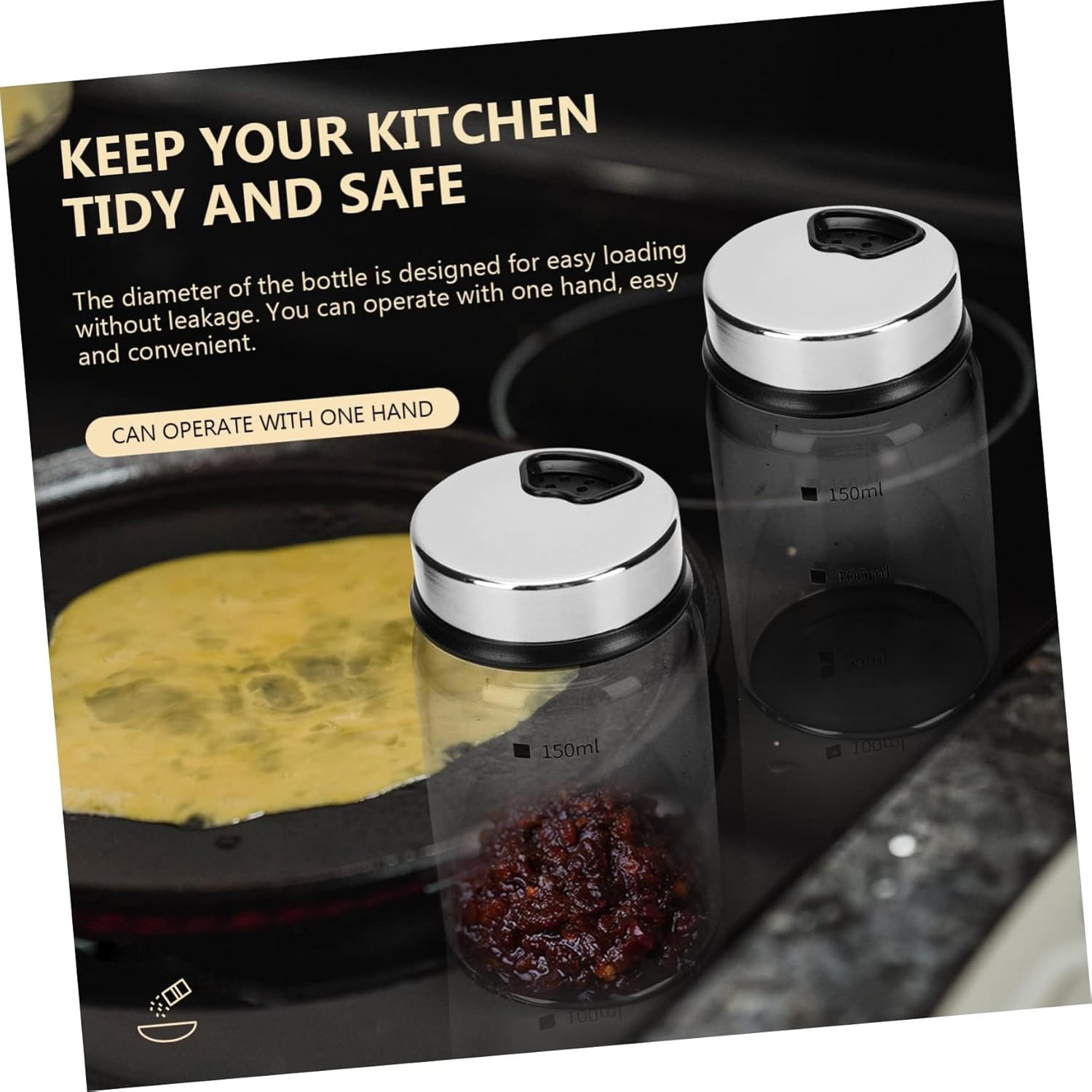 CIYODO2PCS Glass Condiment Bottles