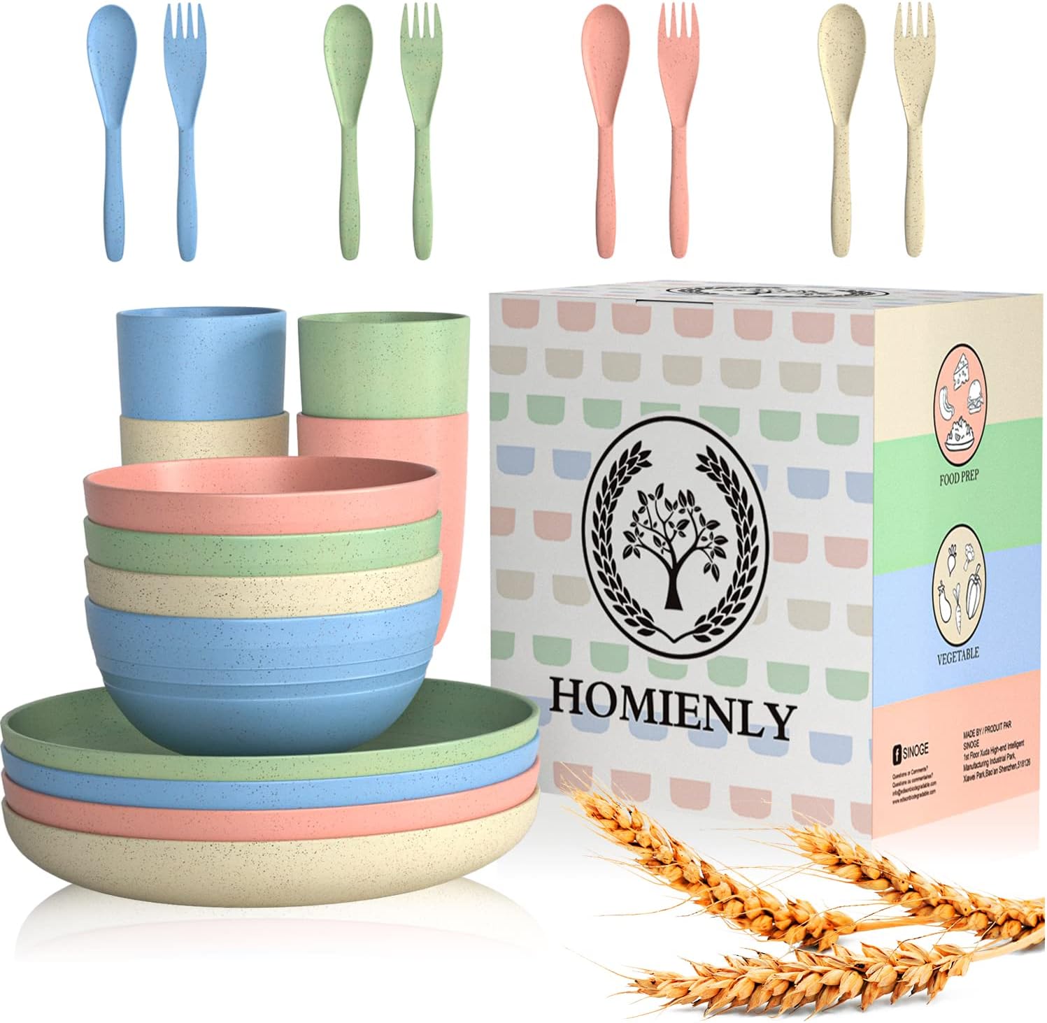 Homienly Premium Rice Pasta Bowls Set Microwave dishwasher safe
