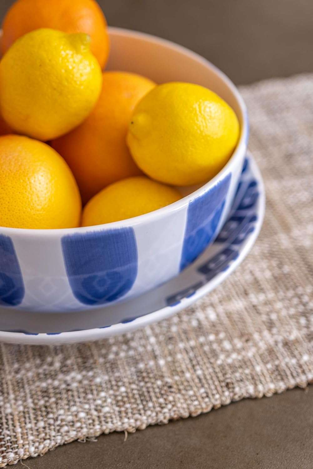 Vietri Viva Santorini Dot Large Footed Serving Bowl