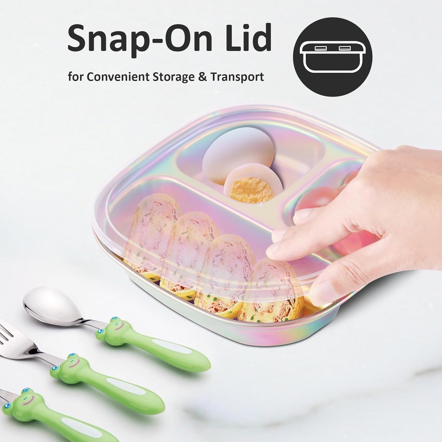Sturdy Fun Durable Stainless Steel Plates for Kids