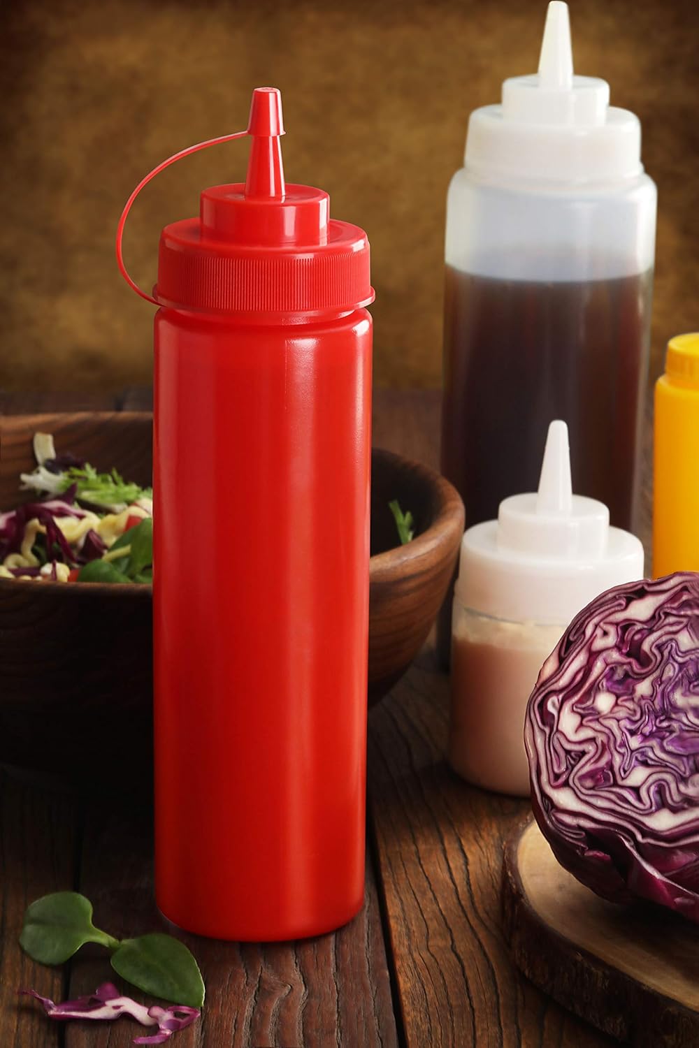 New Star Foodservice Squeeze Bottles Pack of 6 Red