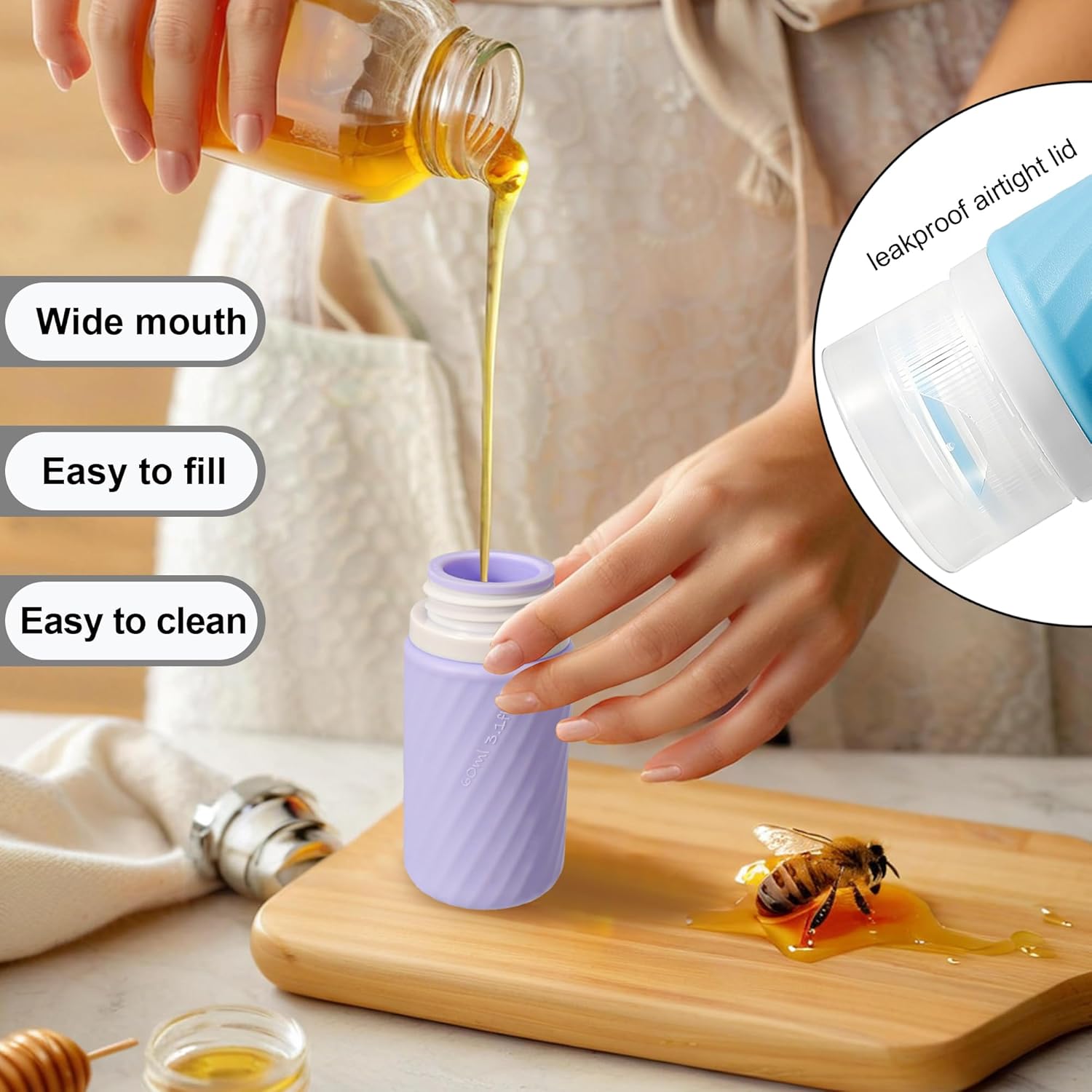 Five-Piece Leak-Proof Salad Dressing Containers for Go-To solutions