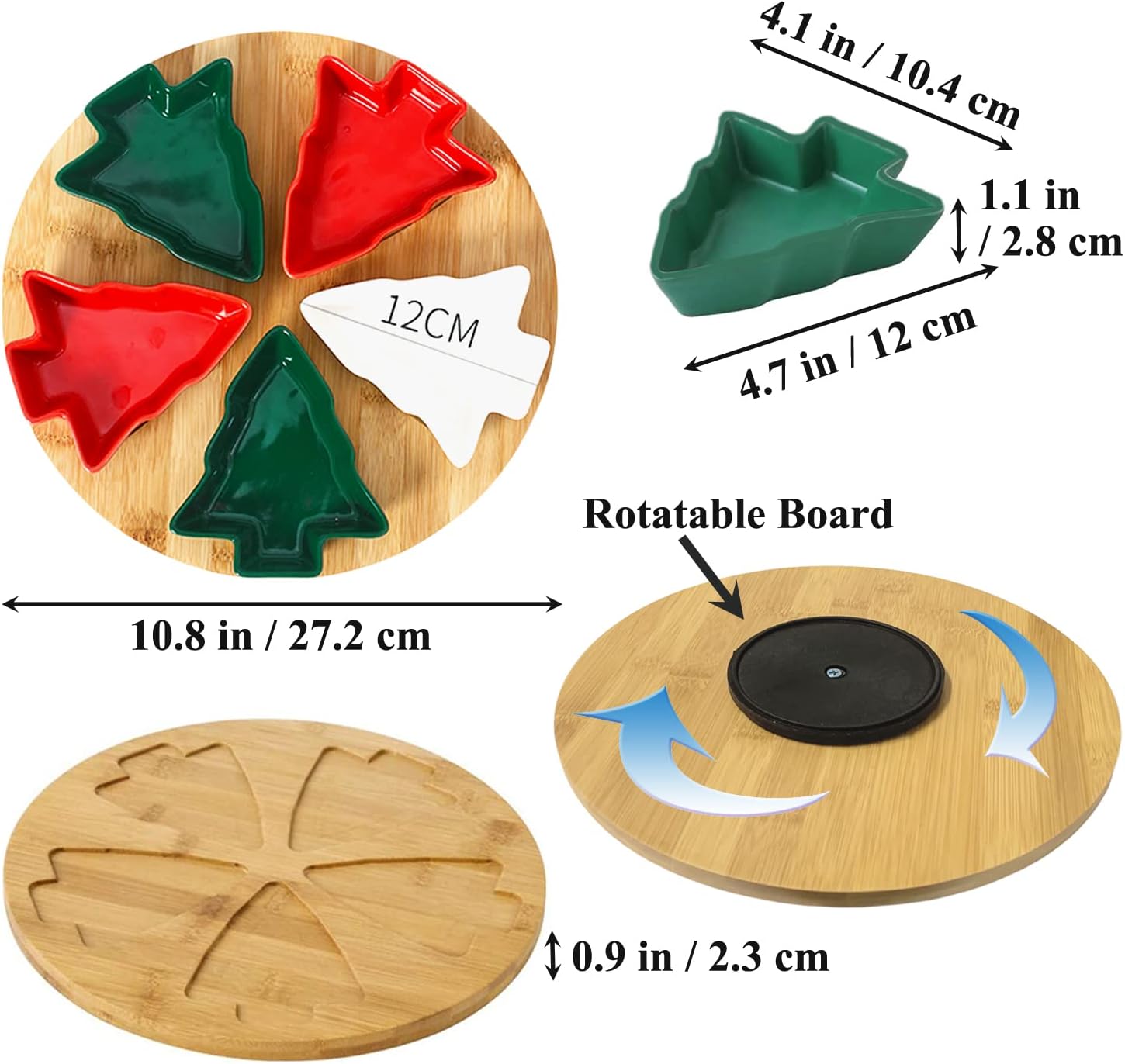 Rotating Colorful 108-inch 5PCS Plates Set
