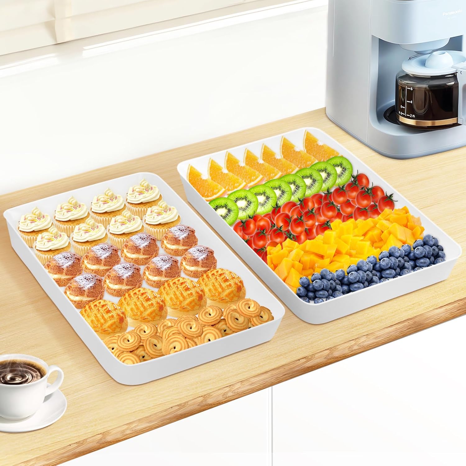 4-Piece Serving Tray Set for Entertaining