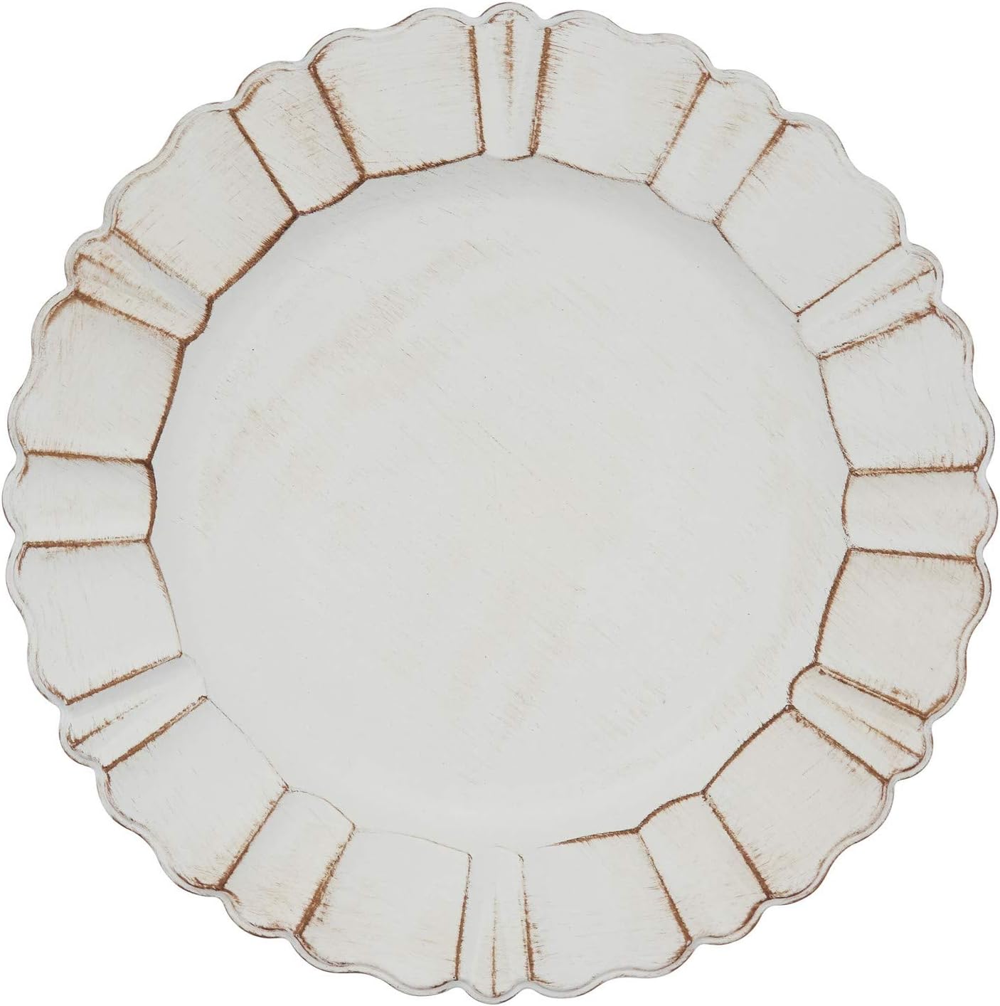 Fennco Styles 13 Ivory Ruffled Chargar Plates Set of 4