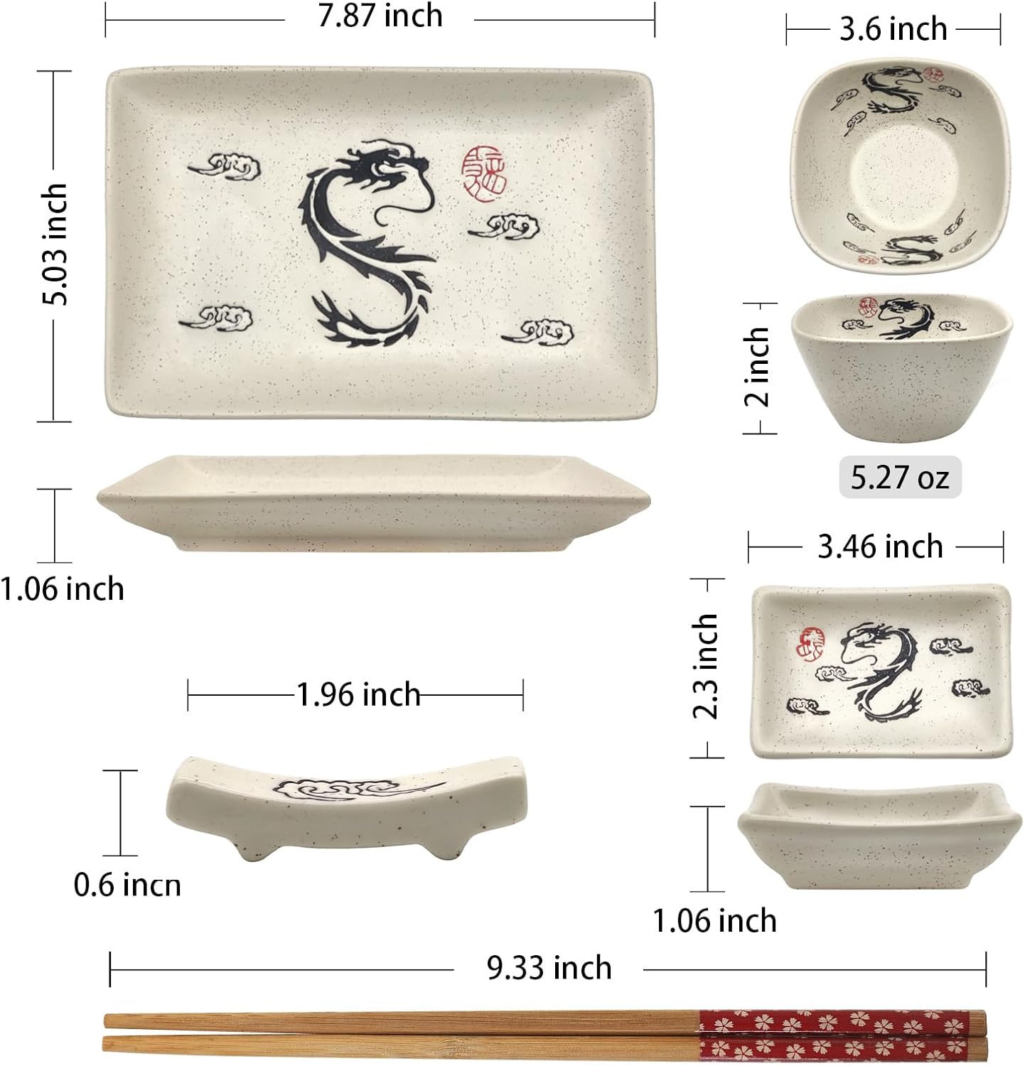 Elegant Sushi Plates Set