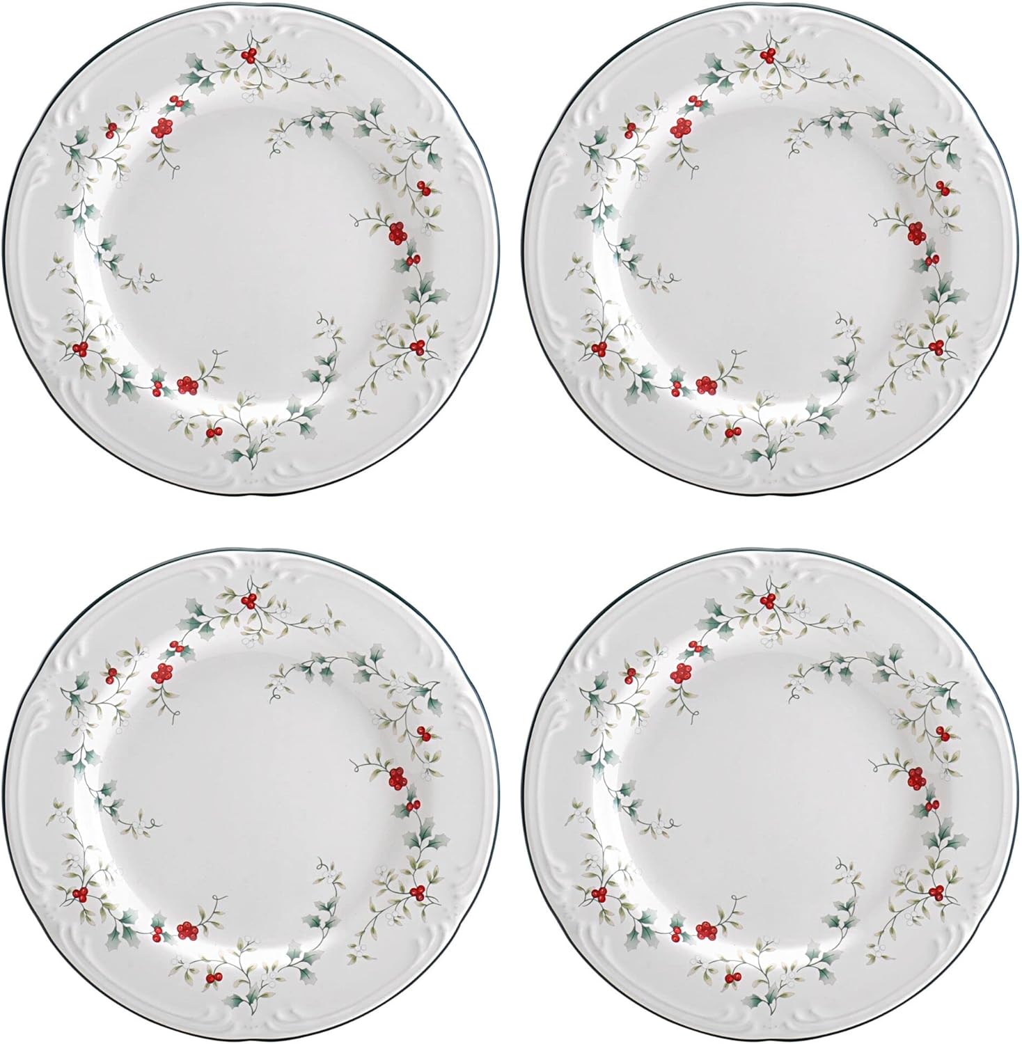 Sturdy Salad Plates for Family Gatherings Winterberry Design Perfect for Entertaining