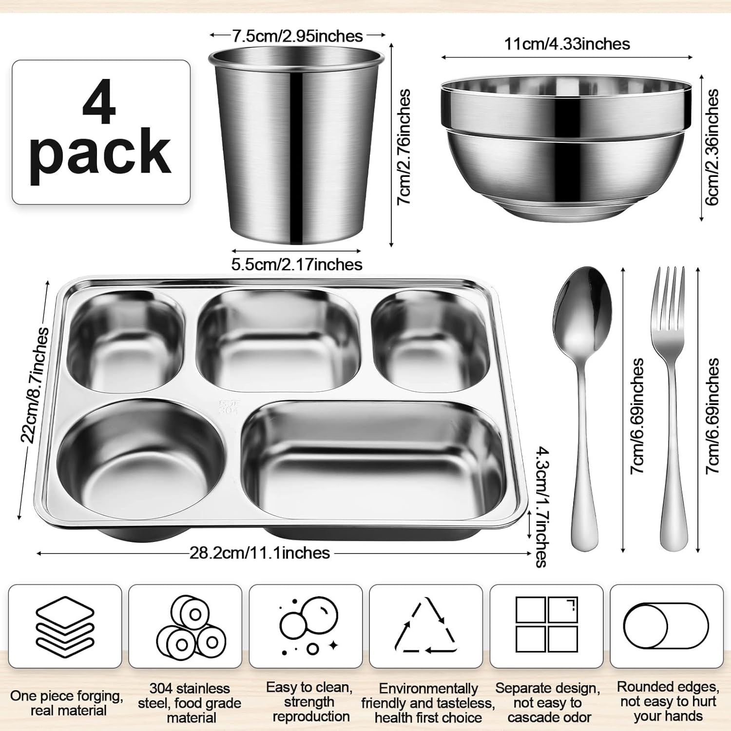 Perfect 20-Piece Stainless Steel Dinnerware Set for Home Kitchen