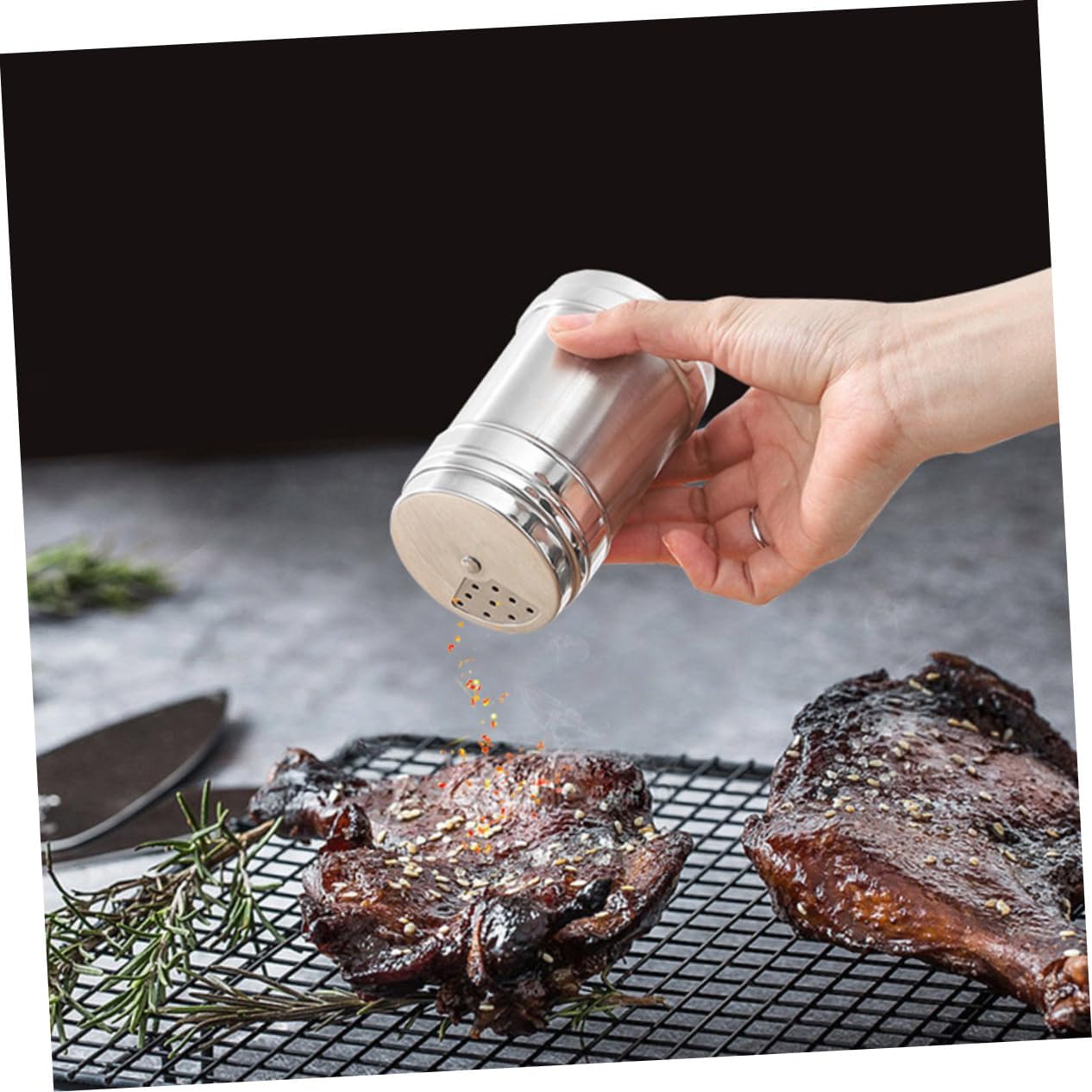 Sturdy Stainless Steel Condiment Bottles with Revolving Covers for Easy Seasoning