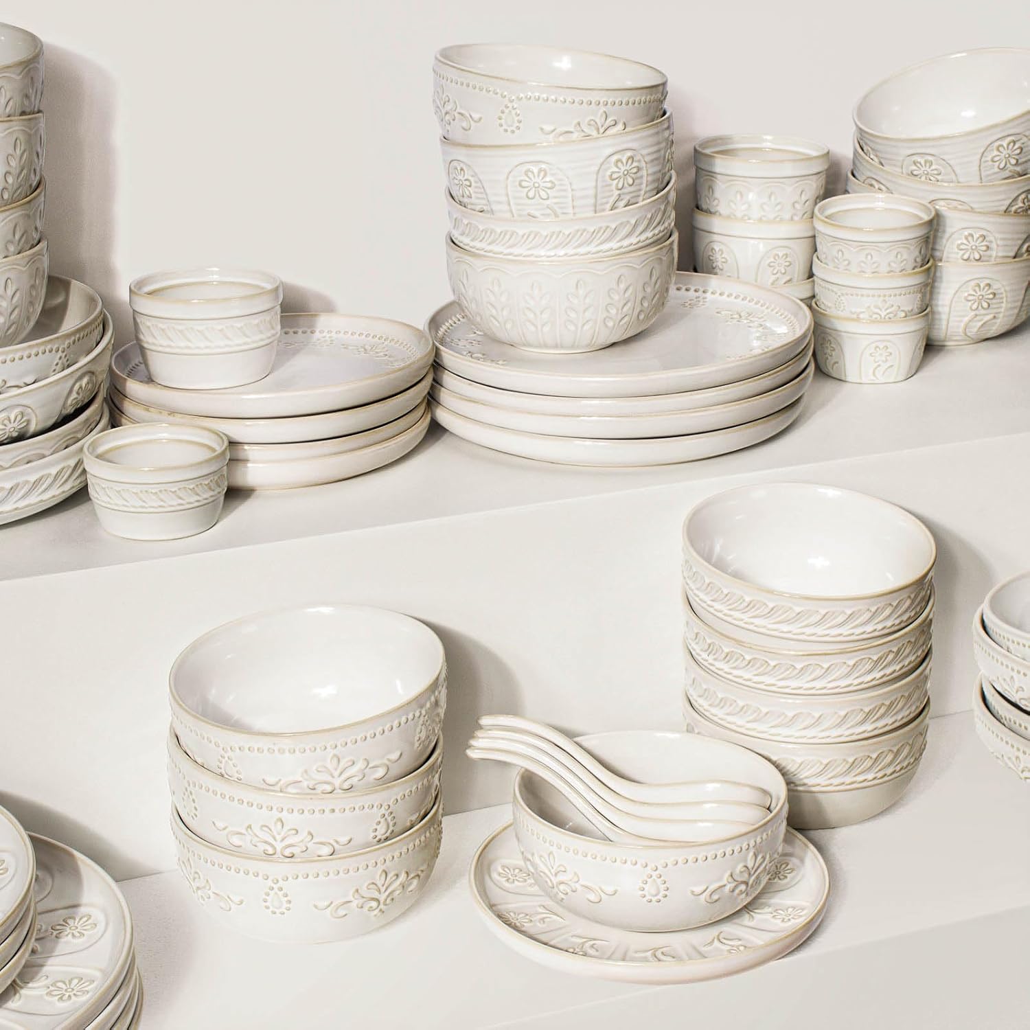 Artenas 4-Piece Pasta Bowls Set - Elegant Functional Kitchenware for Every Meal