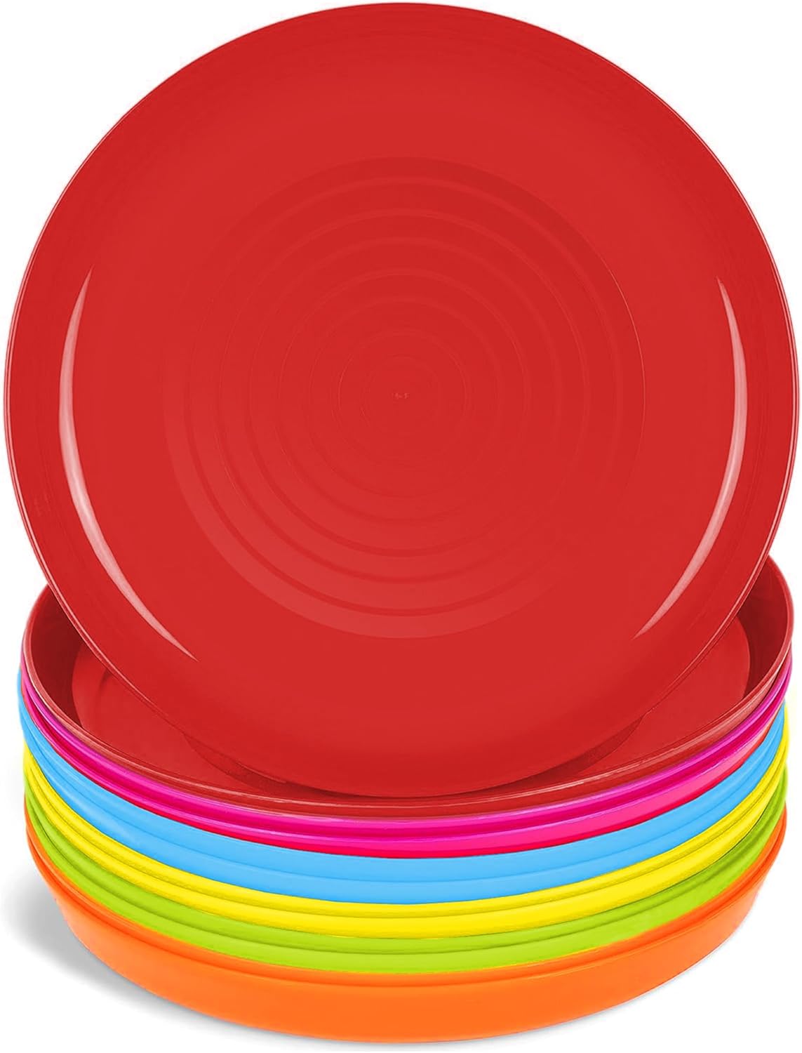 Kids Plates Set of 12 - Reusable BPA-Free Microwave Dishwasher Safe