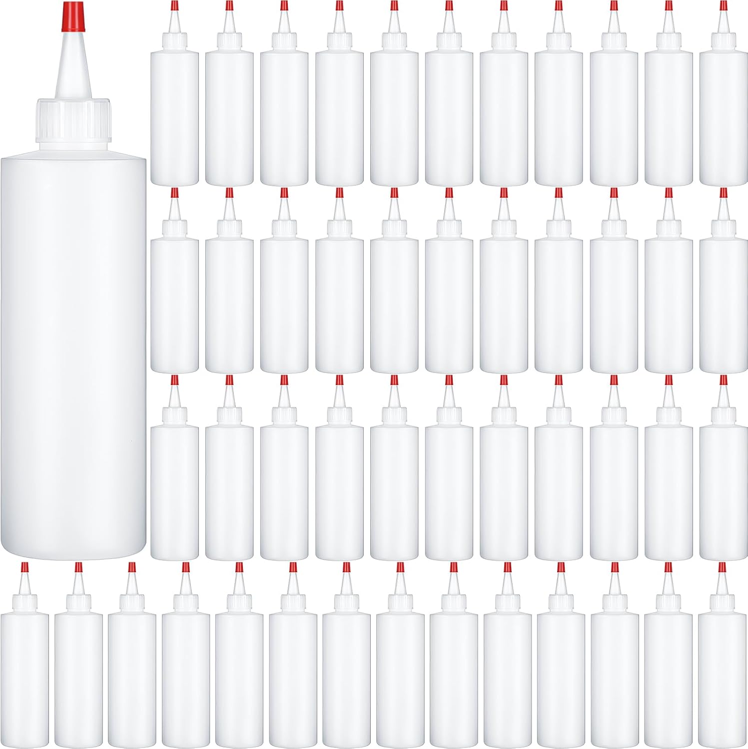 Jinei 60-Piece 8 Oz Squeeze Bottle Set