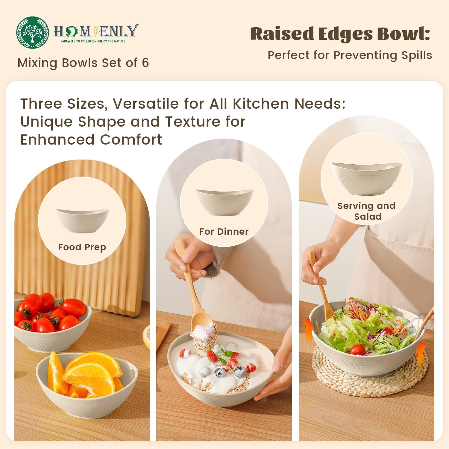 Homienly Premium Mixing Bowls Set